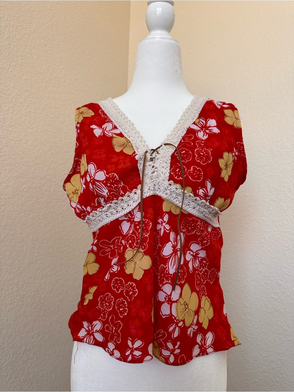 red floral erica brooke collection top